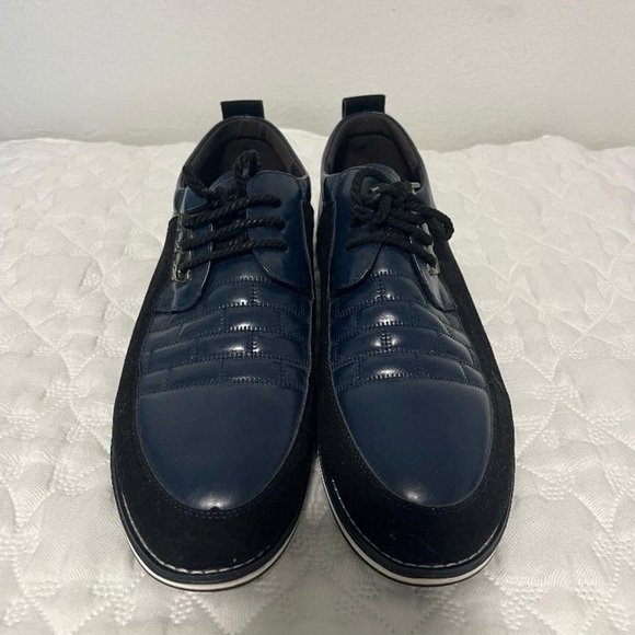 Gatsby Men’s Leather Shoes Size EU 48 Navy & Black - Picture 1 of 7